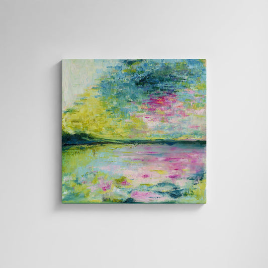 ‘Echoes in Still Water’ - Contemporary abstract painting inspired by calm waters.
