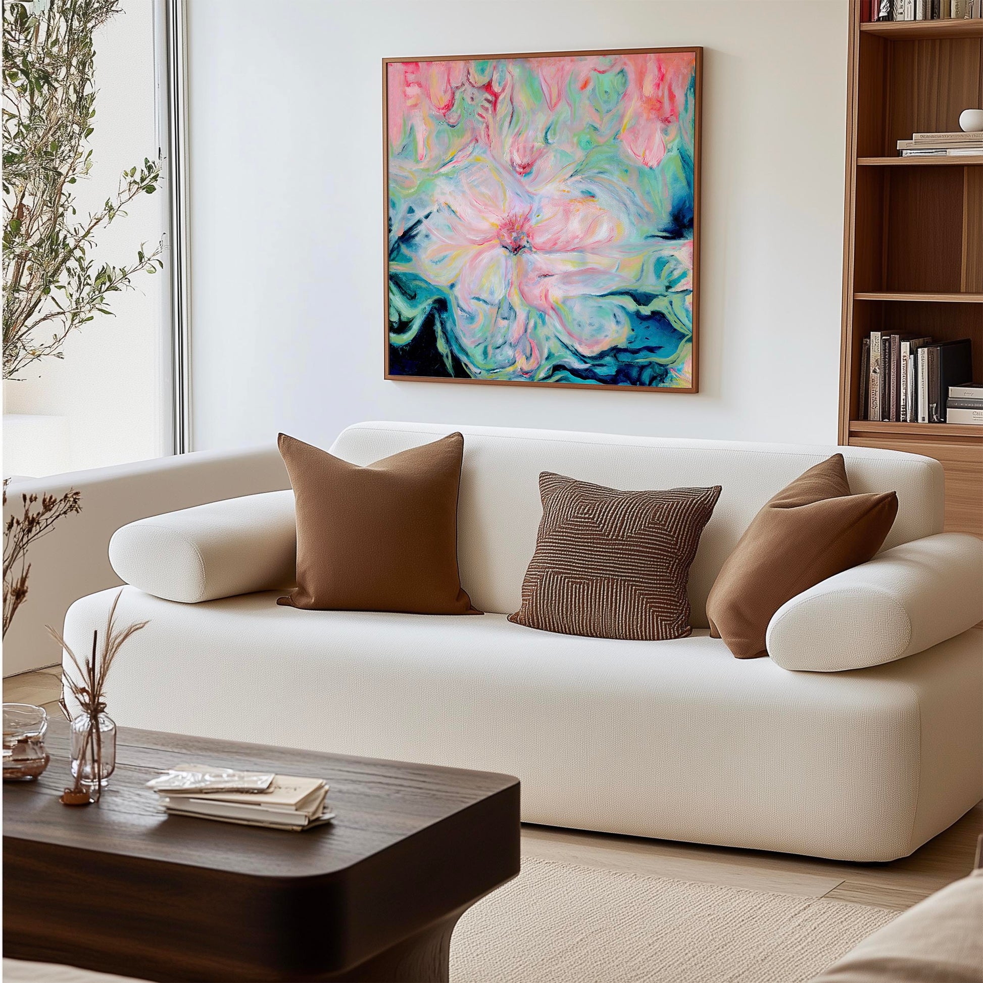 ‘Whispers of Spring’ – serene modern canvas print for calm interiors.
