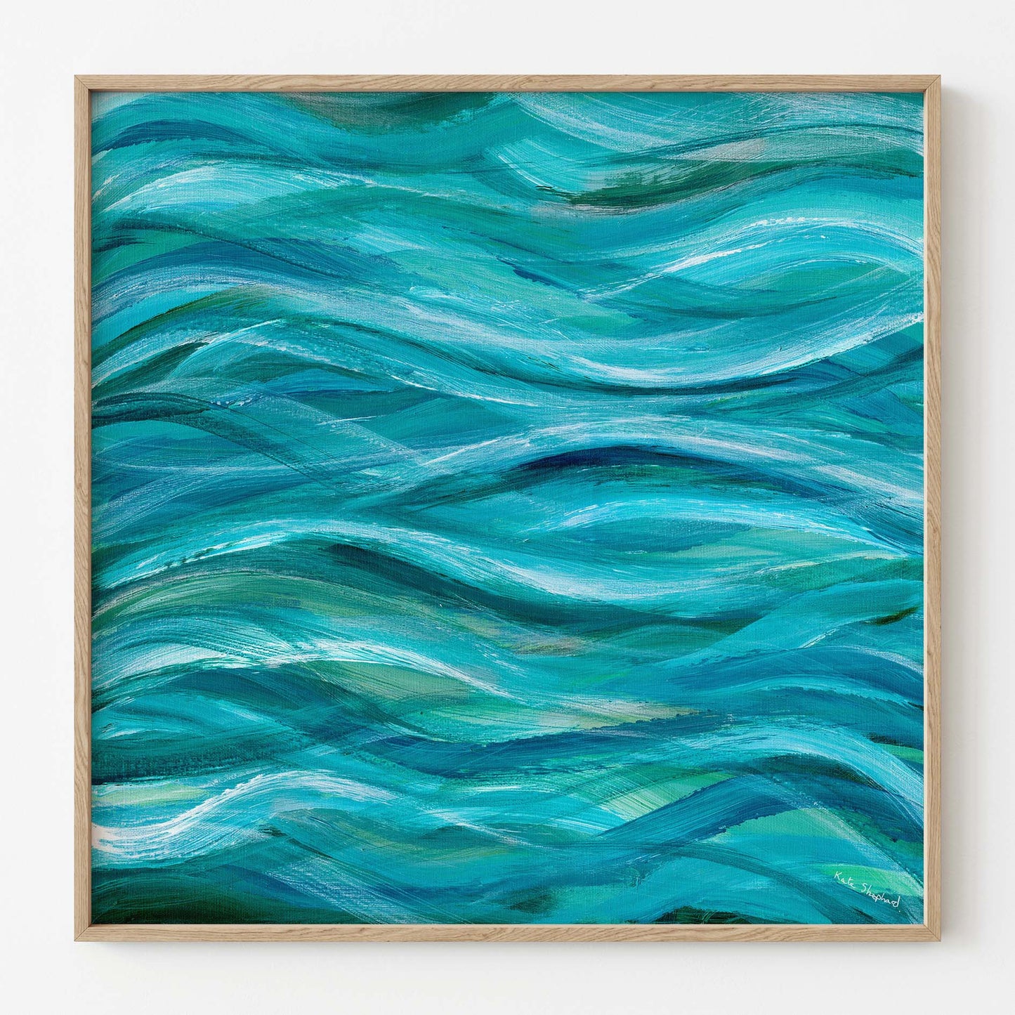 ‘The Sea Beneath Us Is Deep’ Abstract Coastal Art Print, Blue Teal and Turquoise Ocean Wall Art, Contemporary Seascape Print on Paper