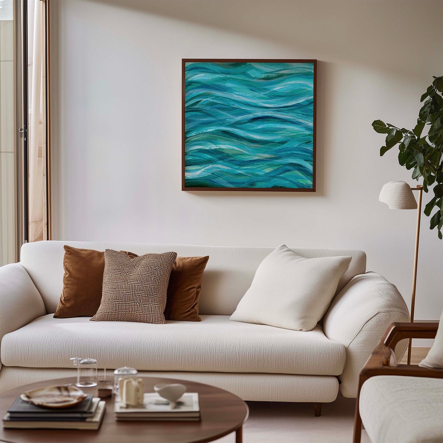 ‘The Sea Beneath Us Is Deep’ – modern abstract ocean print full of depth and calm.