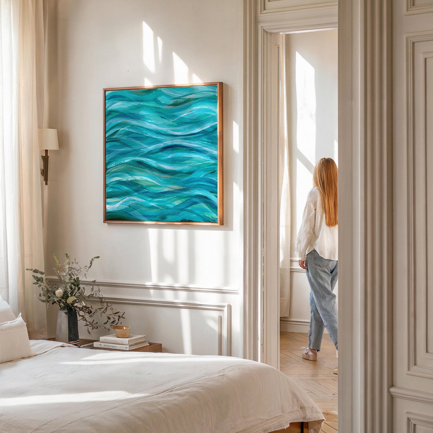 ‘The Sea Beneath Us Is Deep’ – contemporary abstract print inspired by the ocean.