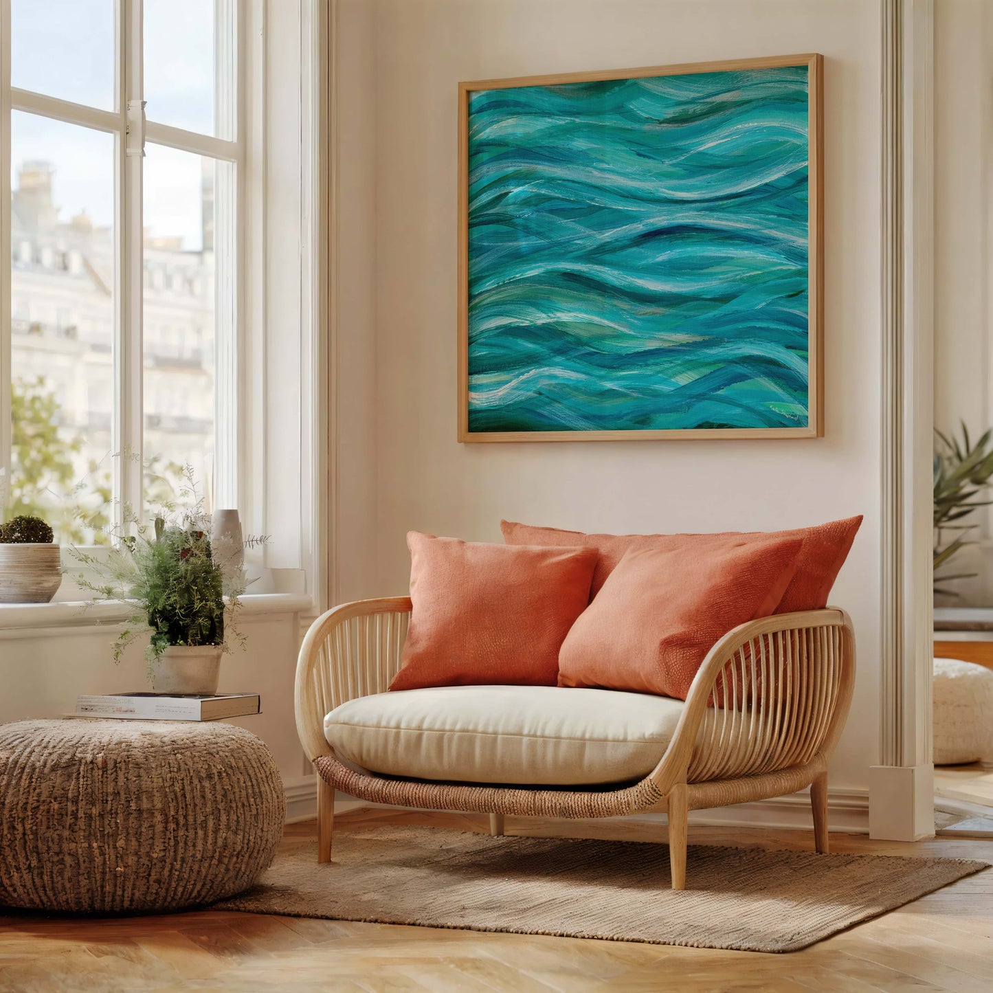 ‘The Sea Beneath Us Is Deep’ – calming ocean artwork symbolising strength and flow.