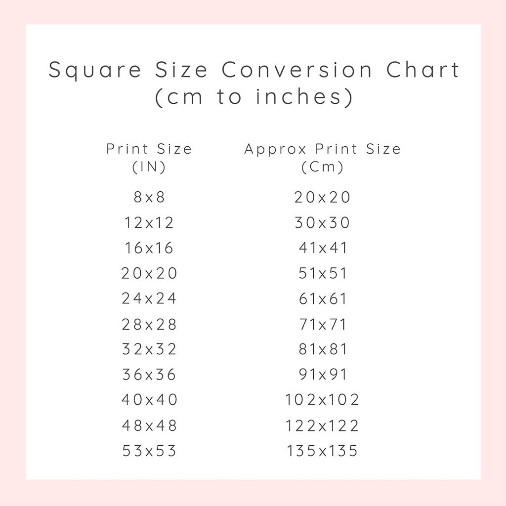 Wall Art Size Conversion Chart