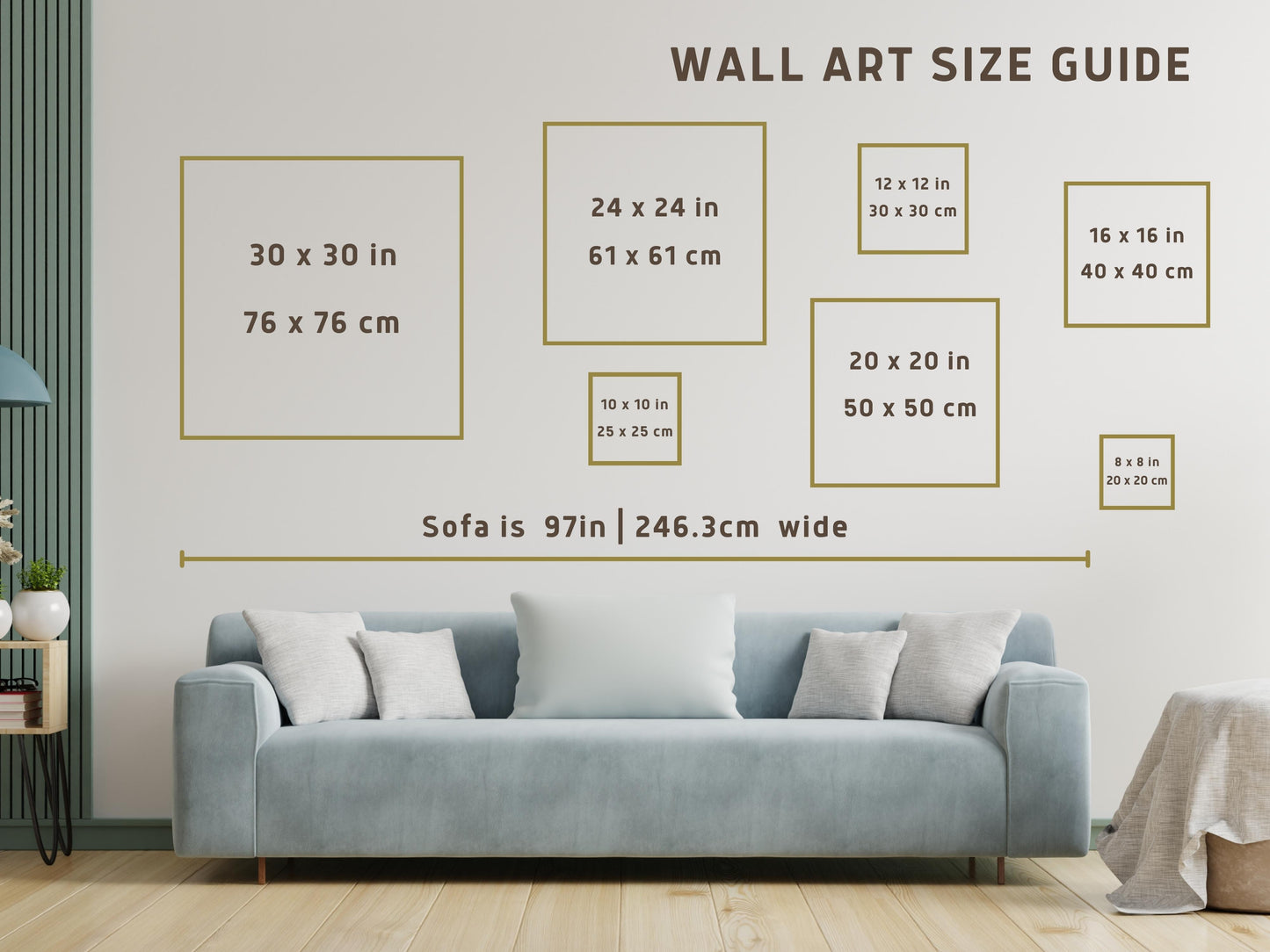 Wall Art Print Size Comparison Chart