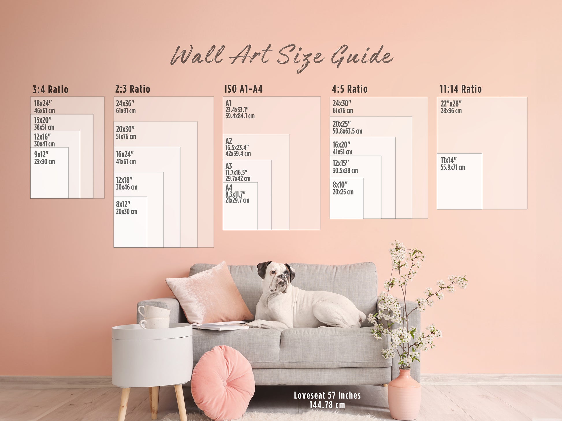 Wall Art Print Size Comparison Chart