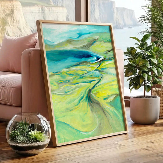 'Along the Worbarrow Path' - Modern landscape print capturing essence of Worbarrow Bay Dorset.