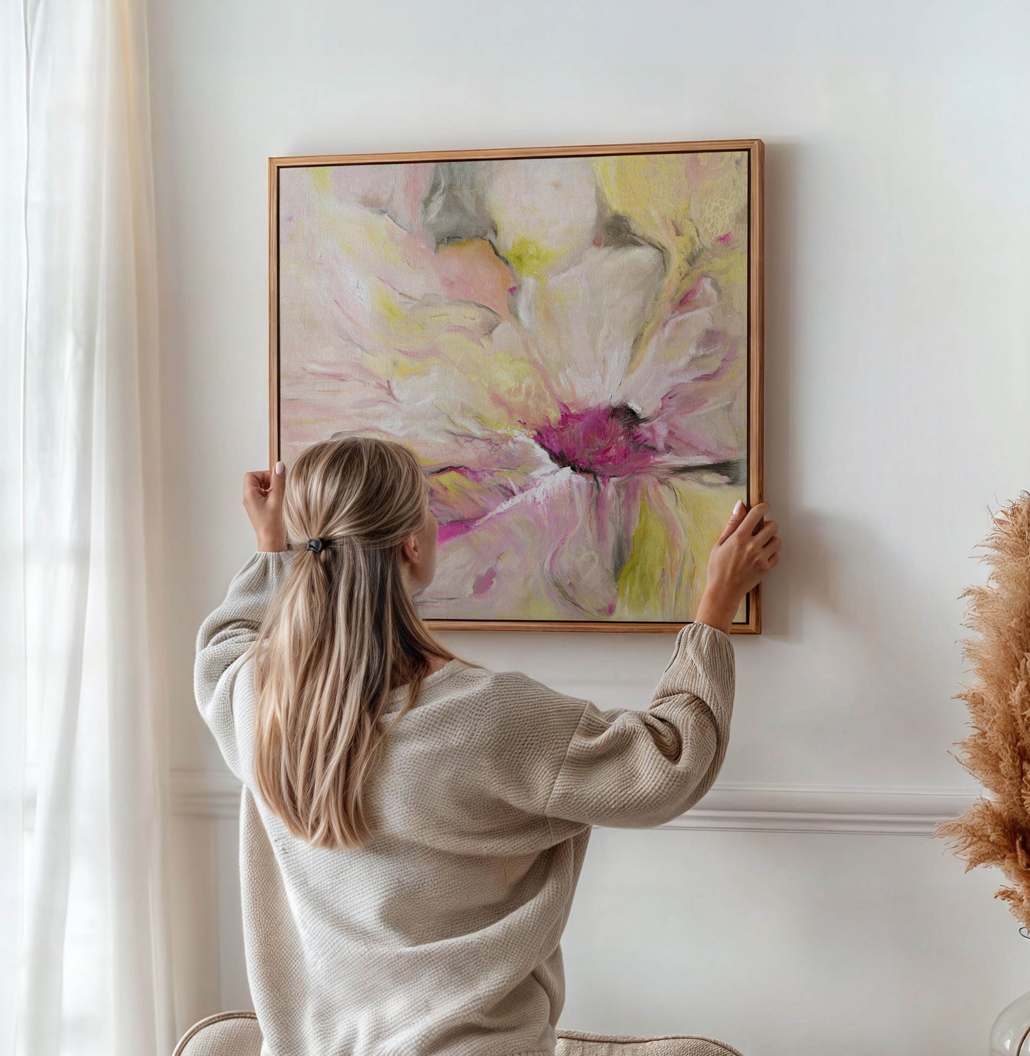 ‘Becoming’ – Serene modern art print inspired by growth and transformation.