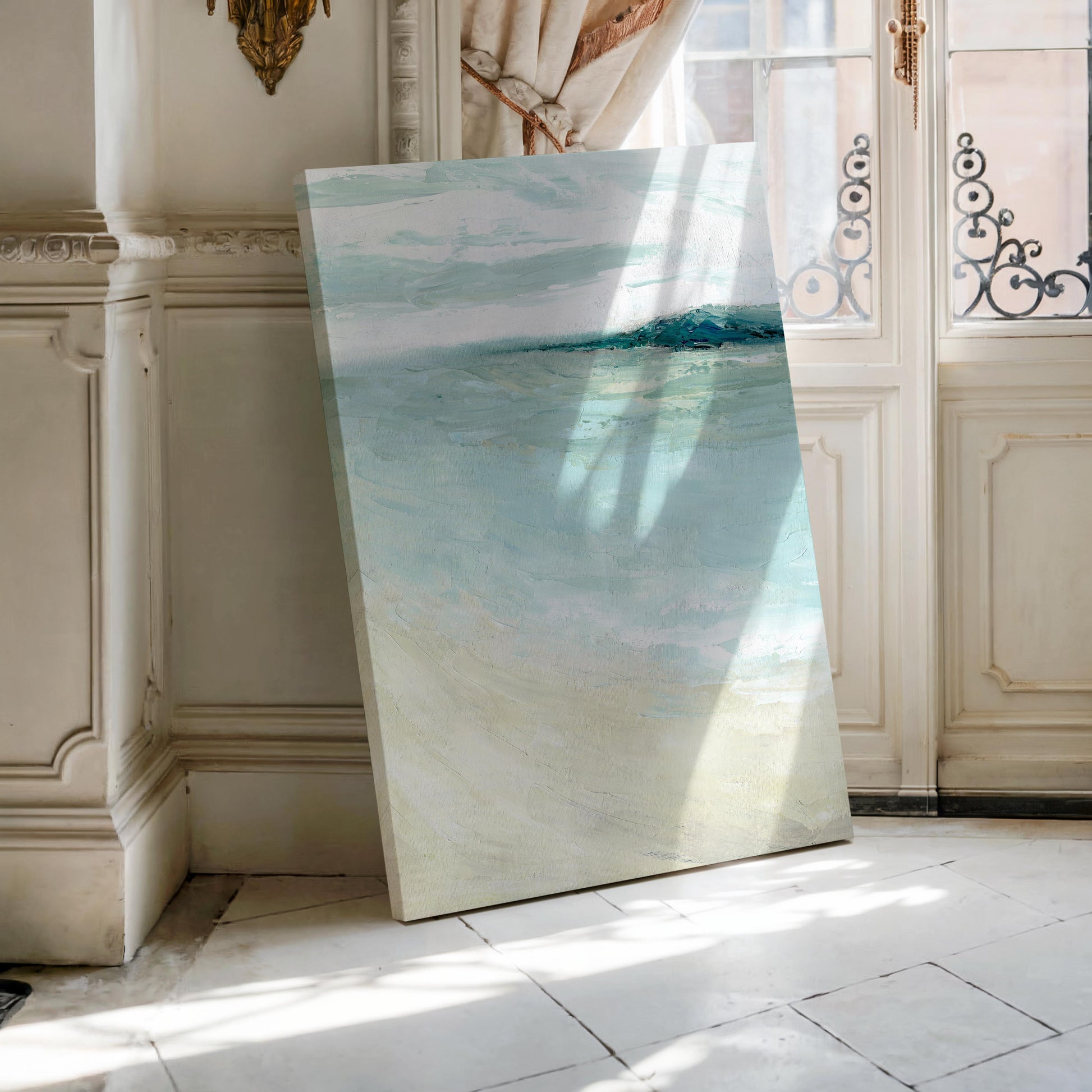 ‘Bramble Bush Bay Shores’ - Peaceful coastal wall art for relaxation spaces.