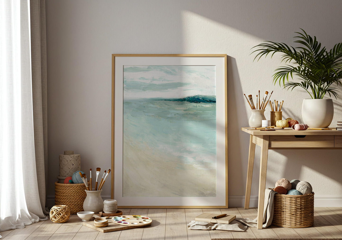 ‘Bramble Bush Bay Shores’ – fine art print with calm waves and gentle shoreline hues.