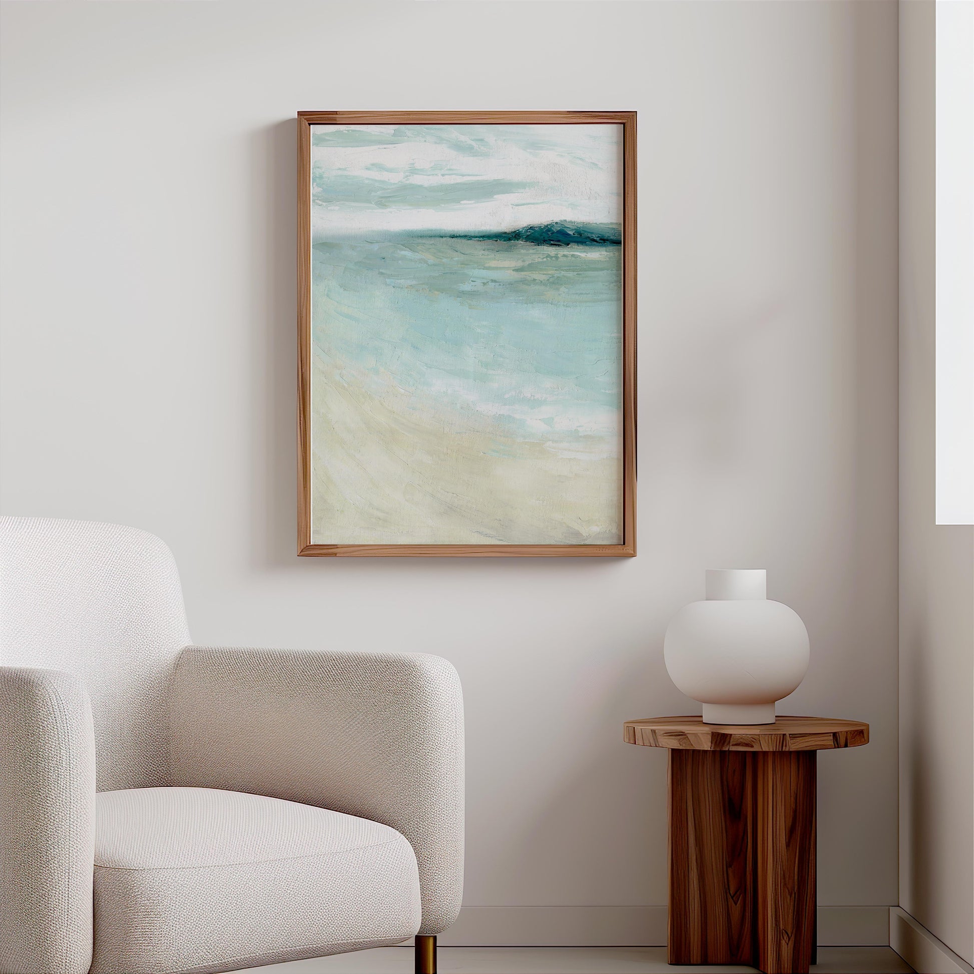 ‘Bramble Bush Bay Shores’ – coastal art print inspired by the calm Dorset shoreline.