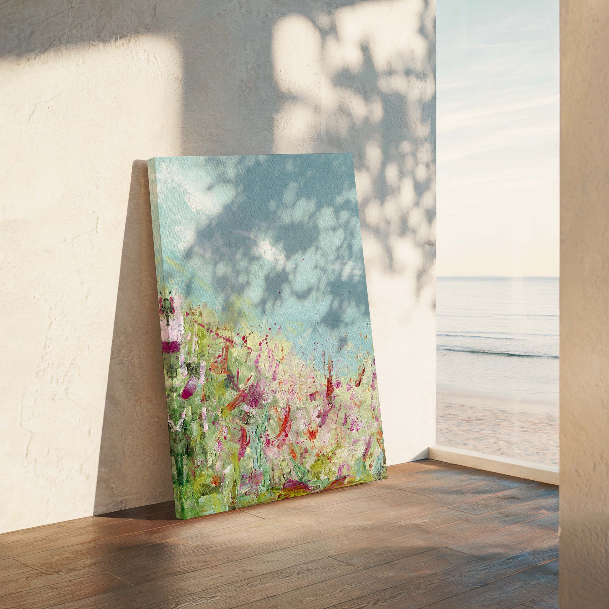 ‘Colours of the Field’ - Modern abstract floral artwork with summer energy.