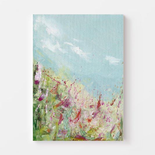 ‘Colours of the Field’ Abstract Floral Canvas Wall Art, Vibrant Meadow Painting, Joyful Colourful Modern Decor
