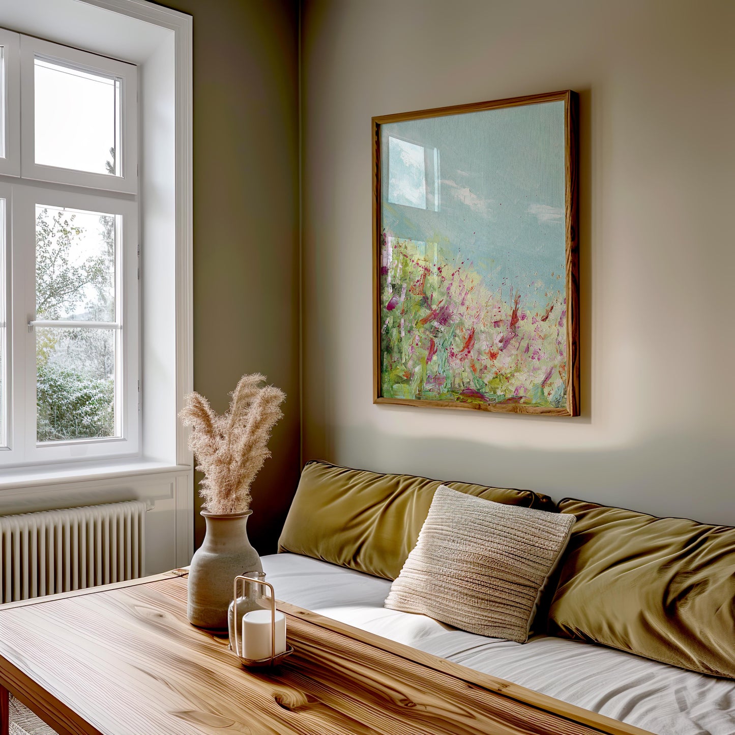 ‘Colours Of The Field’ – fine art print of a colourful abstract flower field.