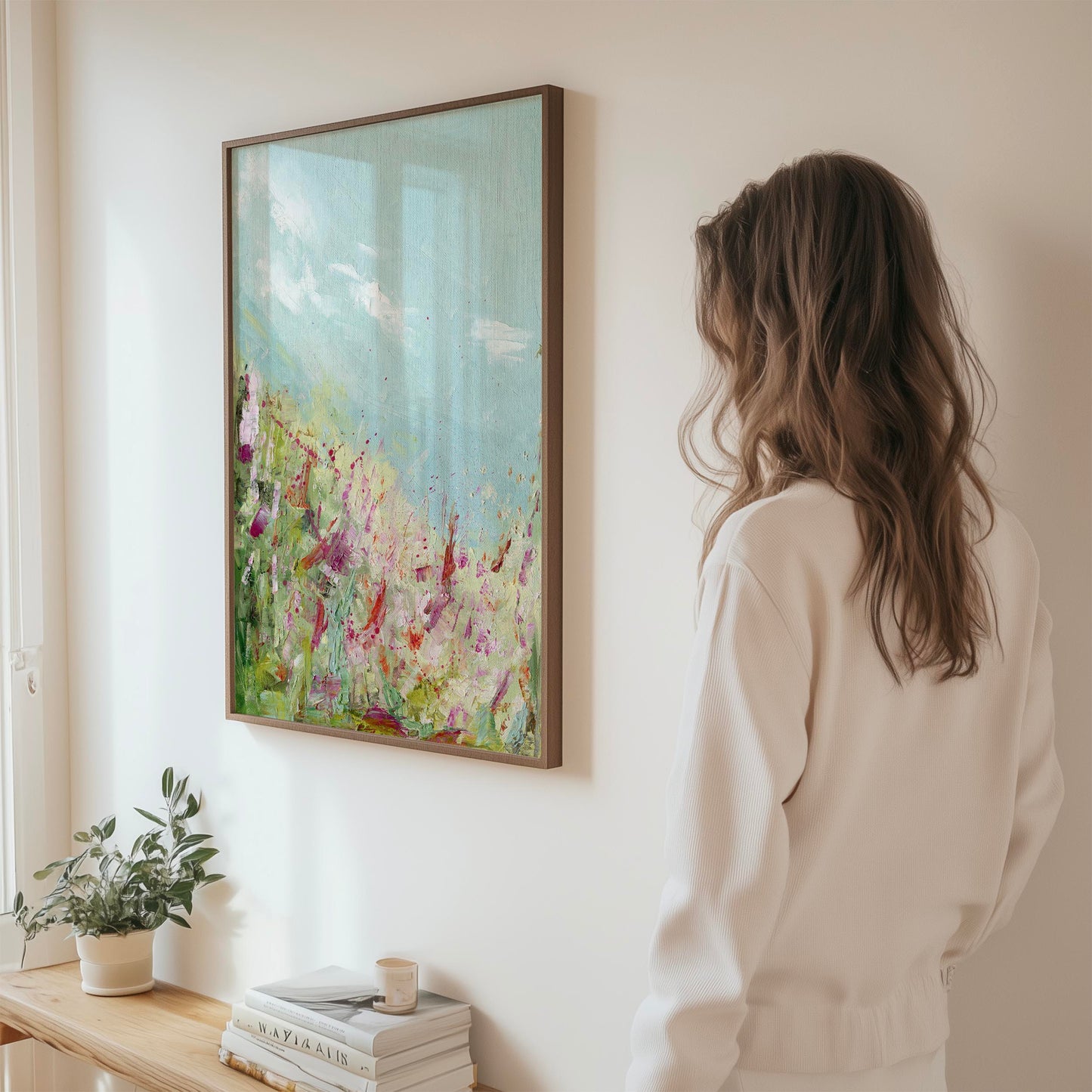 ‘Colours Of The Field’ – joyful floral art print perfect for living room walls.