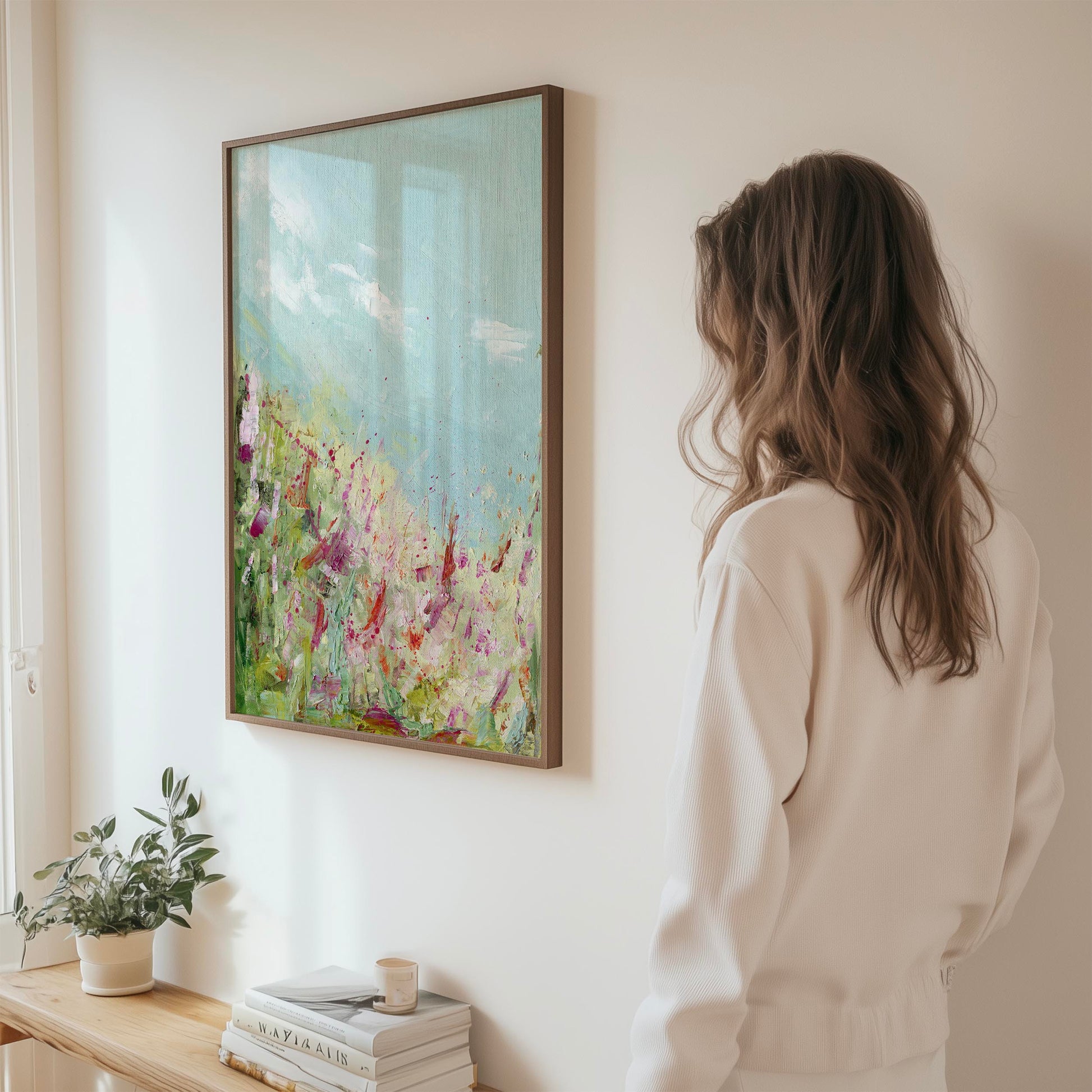 ‘Colours Of The Field’ – joyful floral art print perfect for living room walls.
