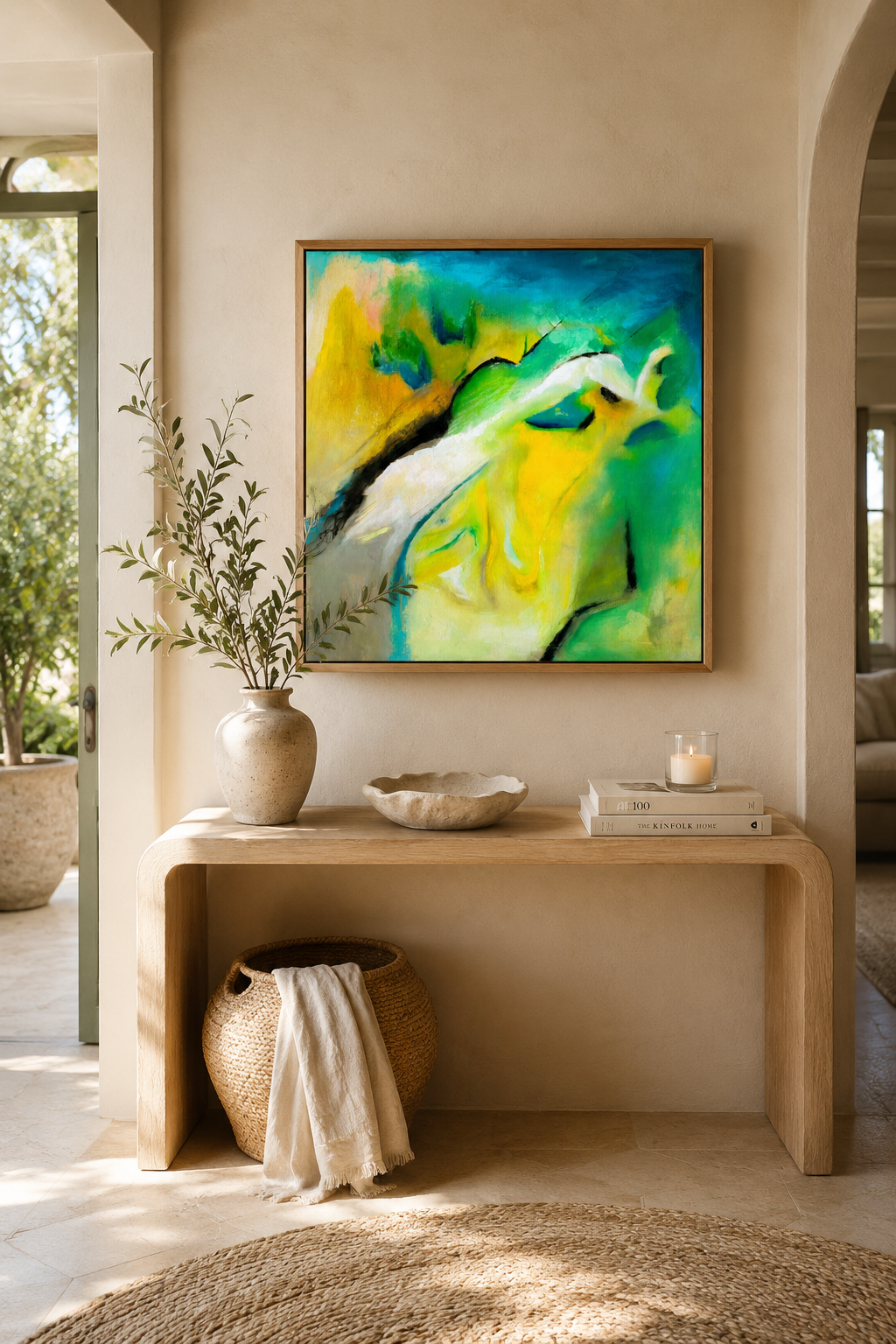 Leap of Faith green and yellow wall art print