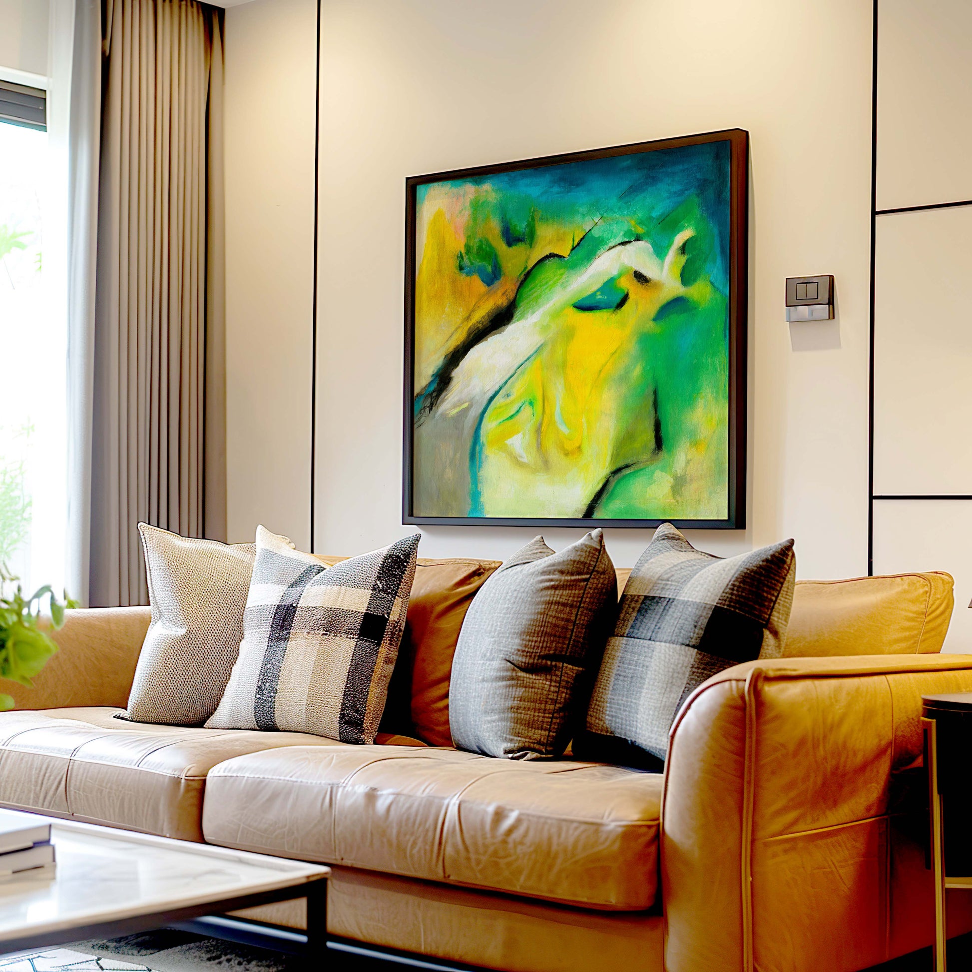 ‘Leap of Faith’ – inspiring abstract art in soft, radiant tones.