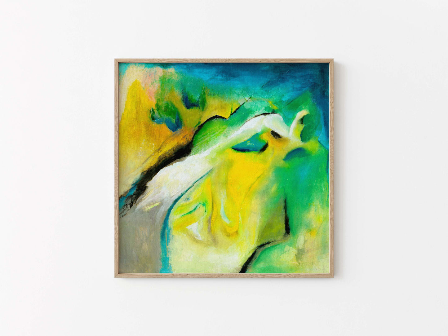 ‘Leap of Faith’ – textured abstract painting print for living rooms.