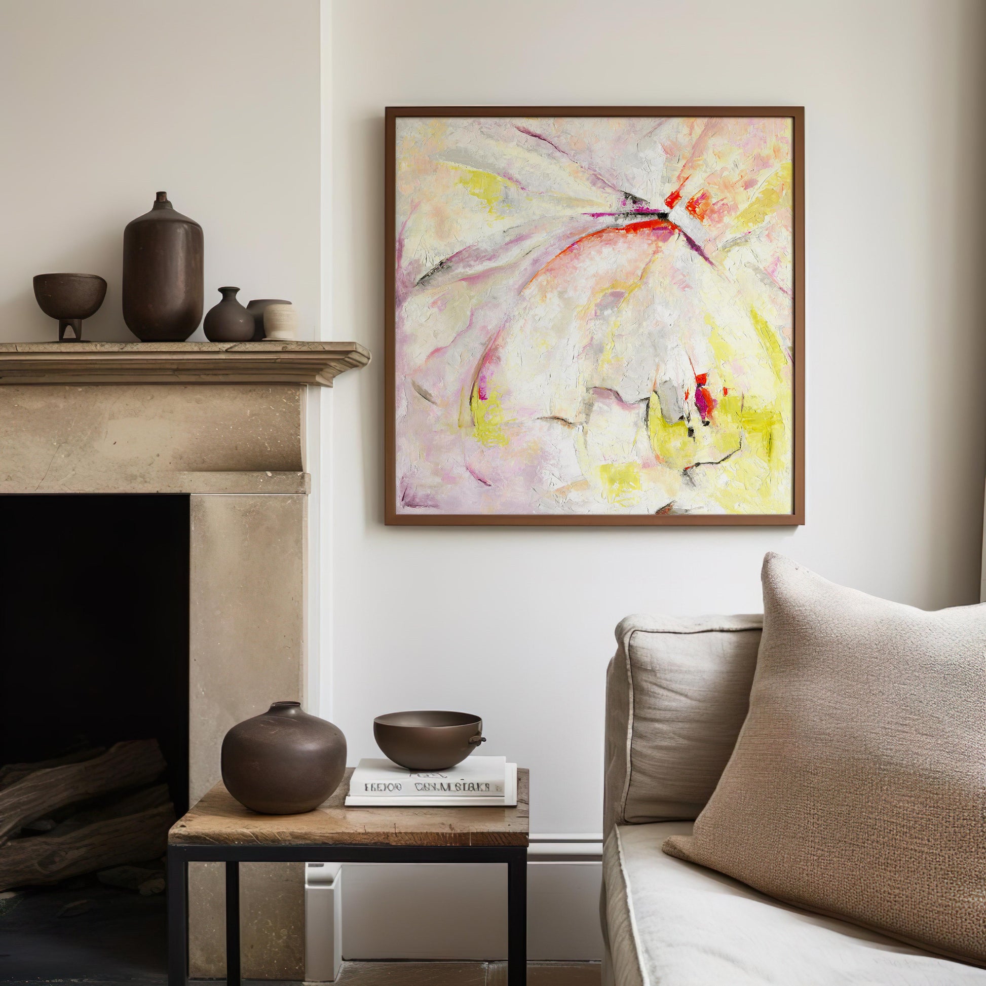 ‘Taking Flight’ – Contemporary abstract art with gentle flowing forms.