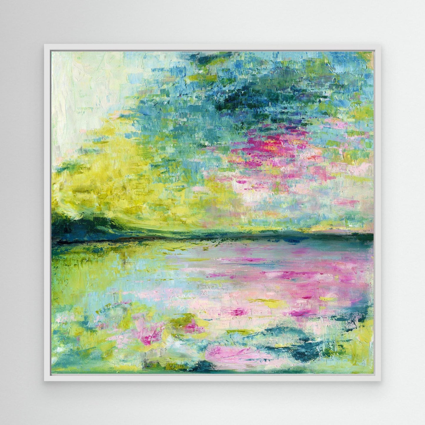 ‘Echoes in Still Water’ - Tranquil coastal wall art with soft ocean hues.