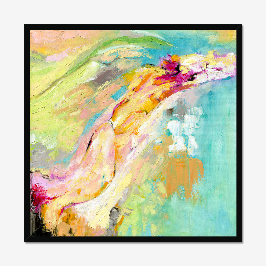 Endless Summer vibrant and colourful abstract art print about long summer days by Dorset Artist Kate Shephard