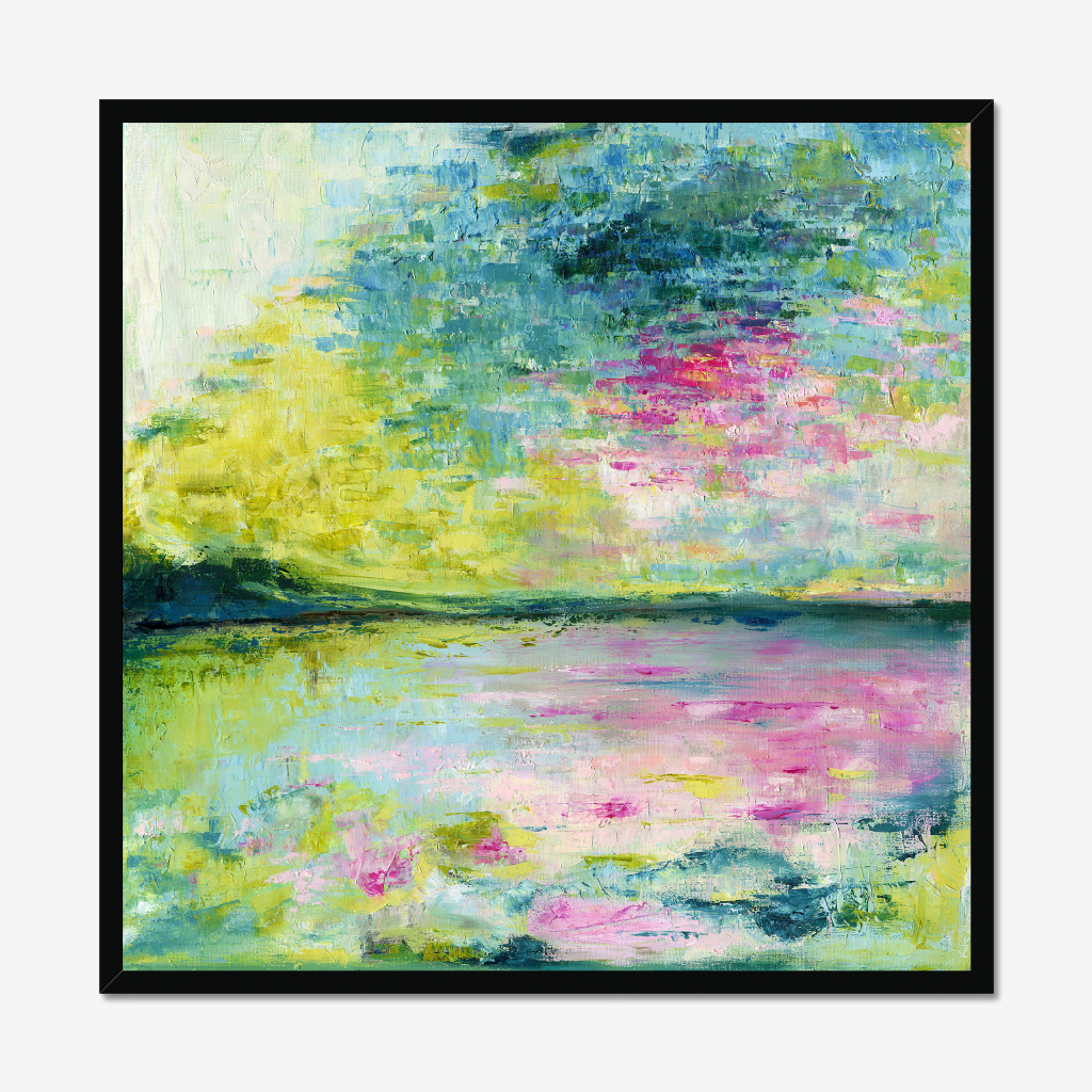 Echoes in still water abstract seascape wall art print about peace and serenity by Dorset Artist Kate Shephard