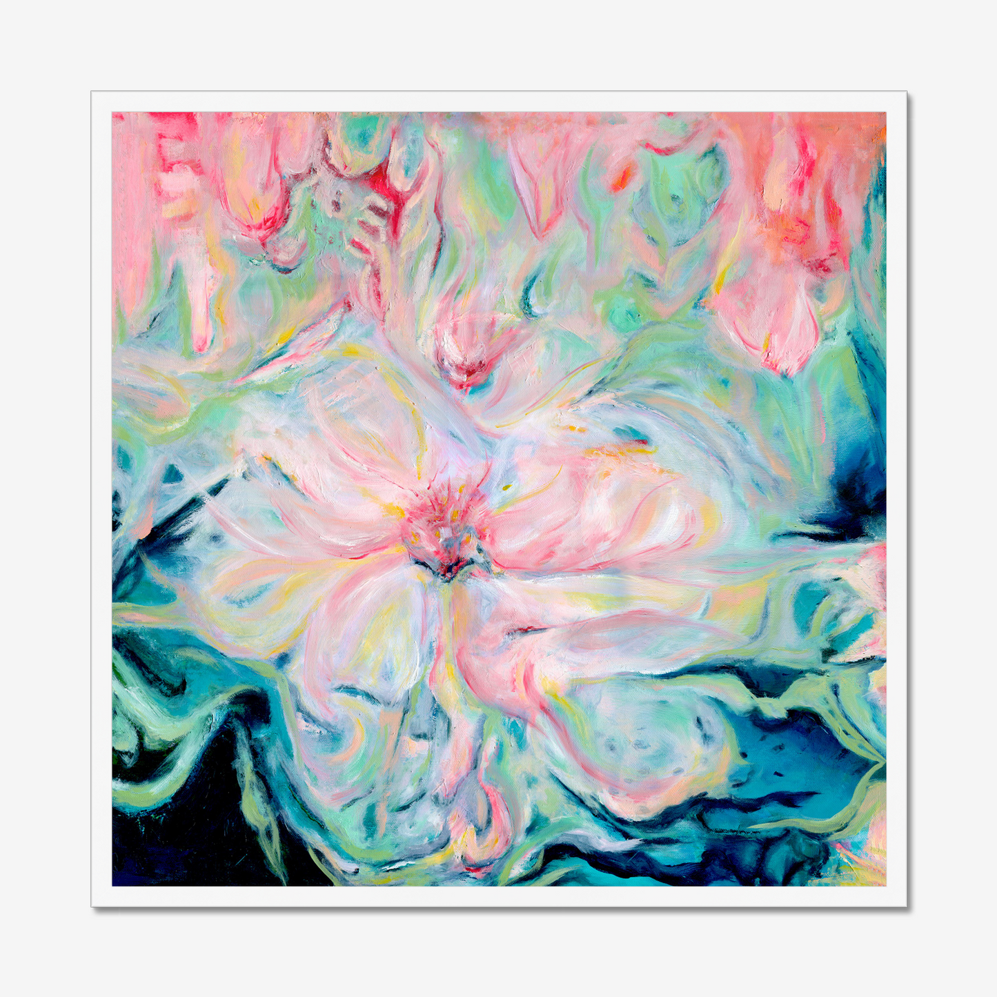 Whispers of Spring abstract floral art print about new beginnings and awakening by Christian Artist Kate Shephard