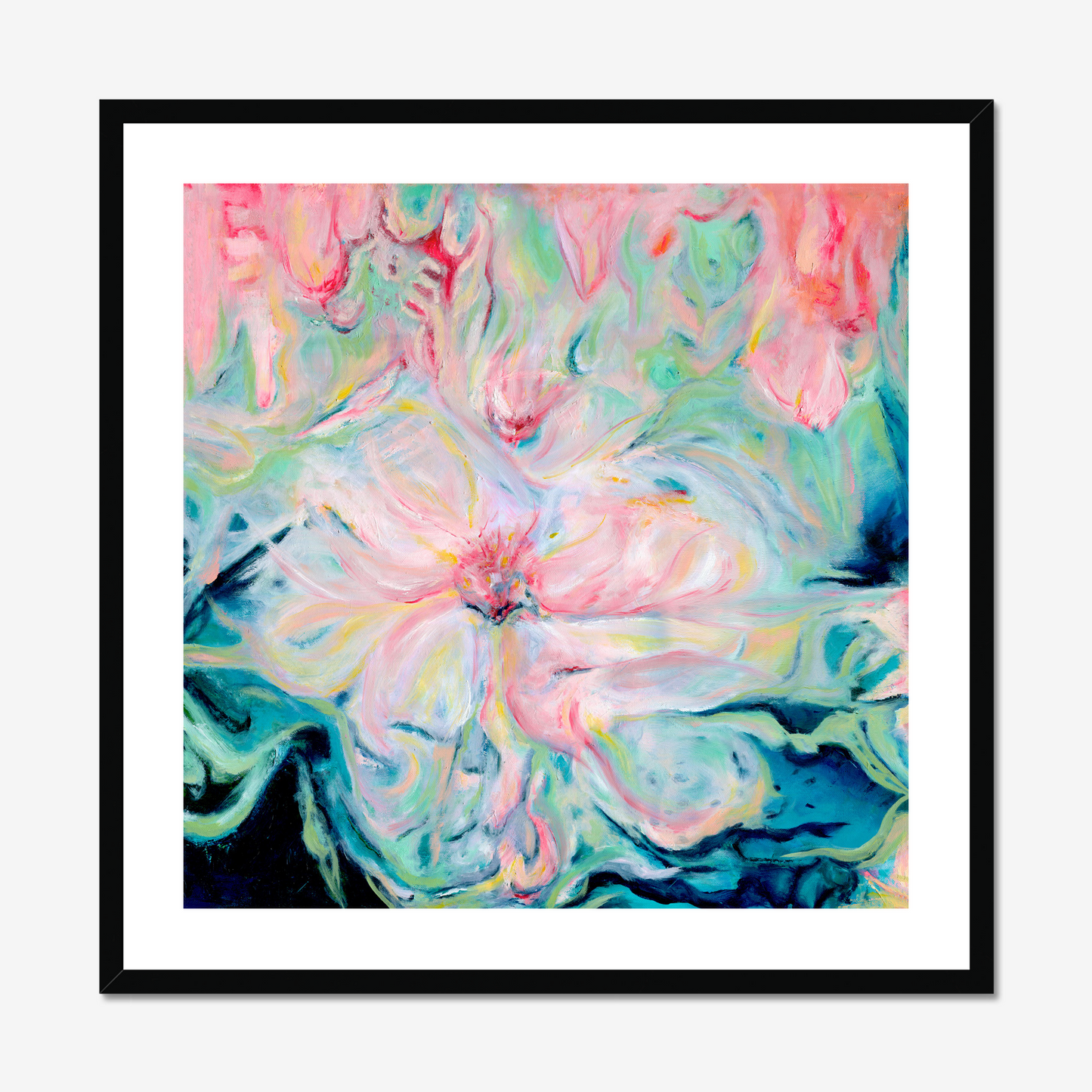 whispers of spring in a black wood frame