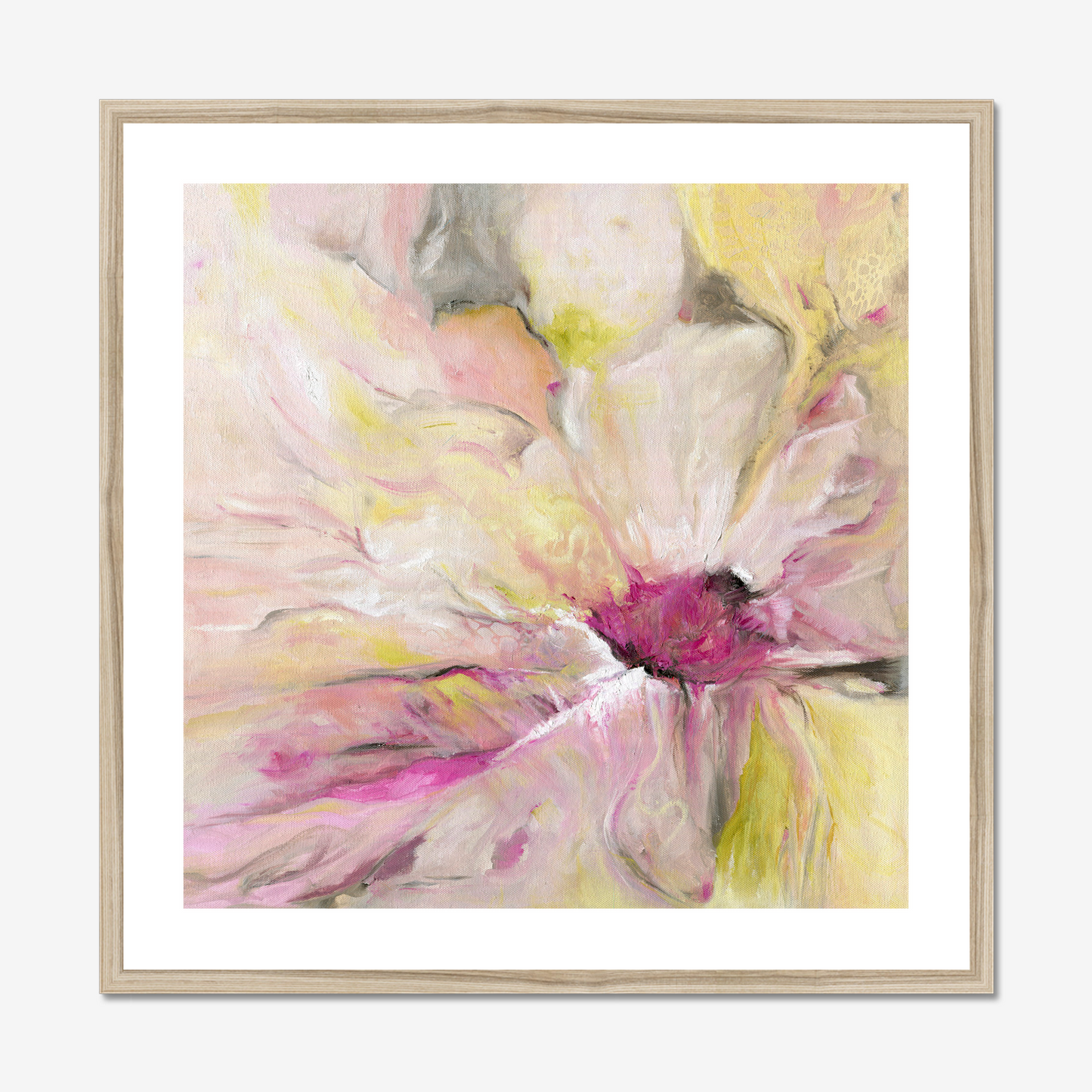Becoming Art Print in a natural Wood Frame with white mount