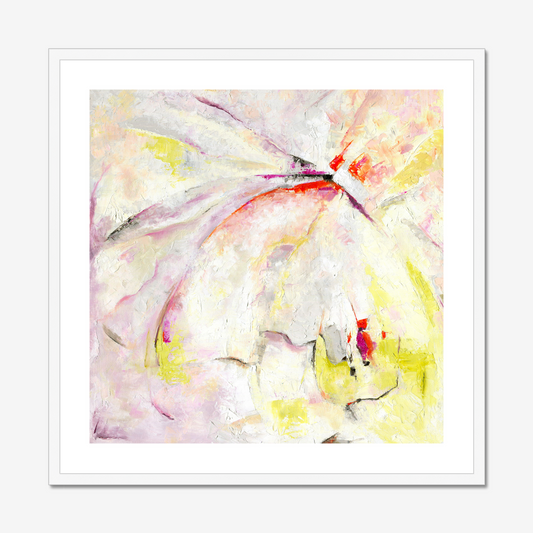 Taking Flight Art print in a white wood frame with a white mount
