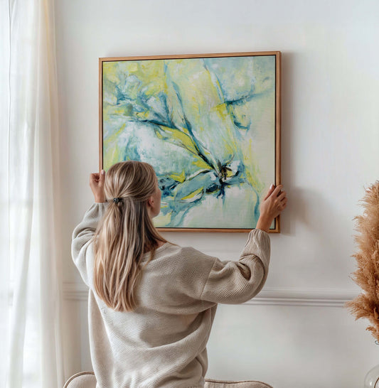 How To Display Art - Hanging Whispers of Midwinter - Blog post about artwork display