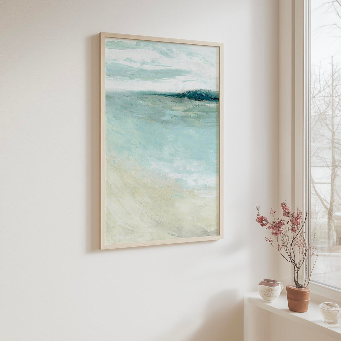 ‘Bramble Bush Bay Shores’ – abstract seascape artwork symbolising stillness and peace.