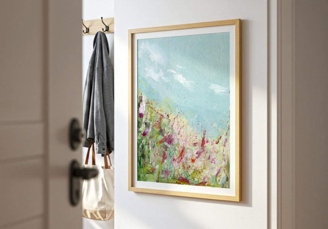 ‘Colours Of The Field’ – wildflower art - colourful wildflower field painting wall art print to brighten any interior.