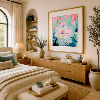 ‘Whispers of Spring’ – uplifting spring-inspired print with soft pastel tones.
