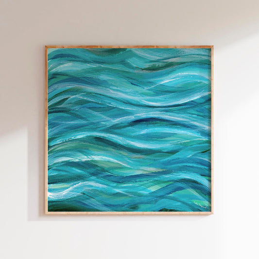 pls can u do 'the sea beneath us is deep'1:06 PMClaude responded: 'The Sea Beneath Us is Deep' - A contemplative abstract waterscape canvas print in sweeping blue, teal and turquoise — bold yet meditative oil painting about t…'The Sea Beneath Us is Deep' - A contemplative abstract waterscape canvas print in sweeping blue, teal and turquoise — bold yet meditative oil painting about the vast, quiet wisdom that lies beneath the ocean's surface, by Kate Shephard Art.