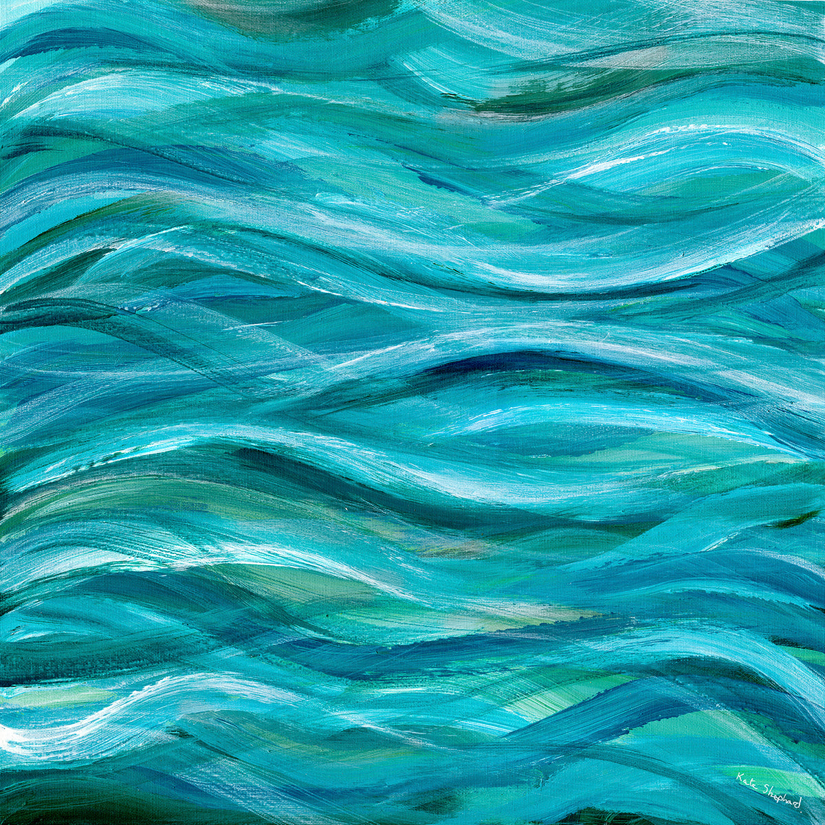 the sea beneath us is deep abstract art print by Kate Shephard