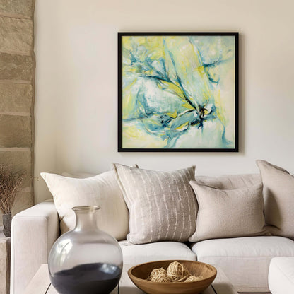 ‘Whispers of Midwinter’ – modern abstract winter print with soft flowing brushstrokes.