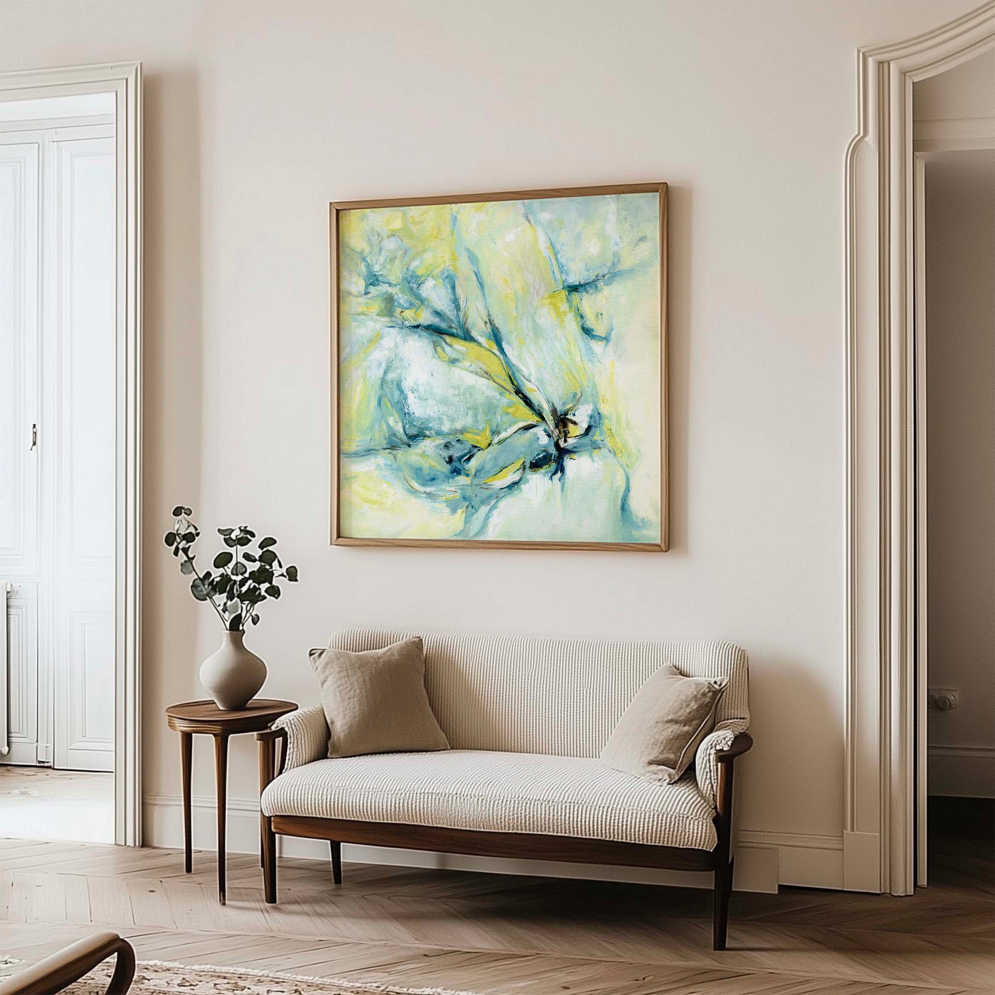 ‘Whispers of Midwinter’ – serene winter artwork with frosted colours and gentle movement.