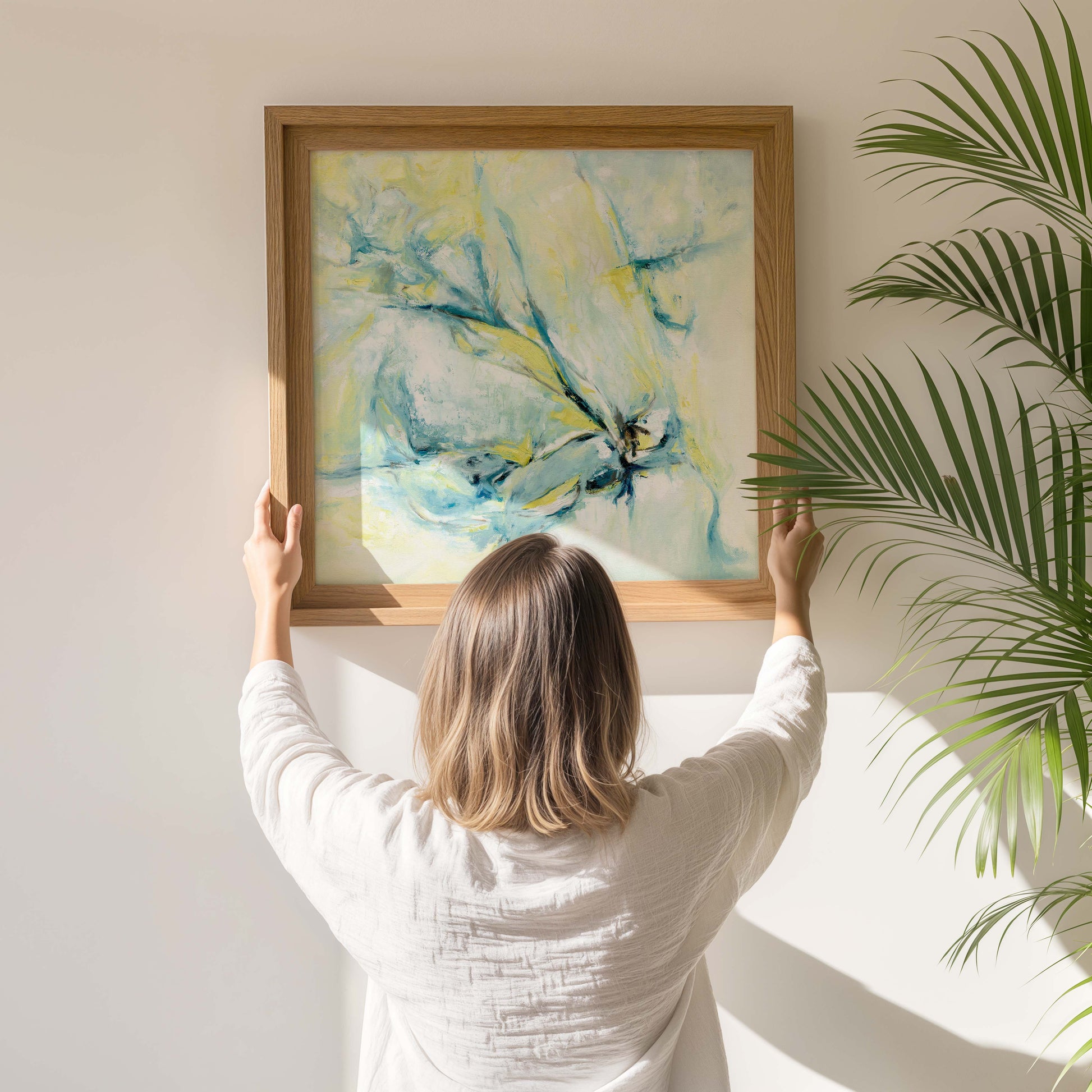 ‘Whispers of Midwinter’ – wintery abstract print with calming seasonal colours.