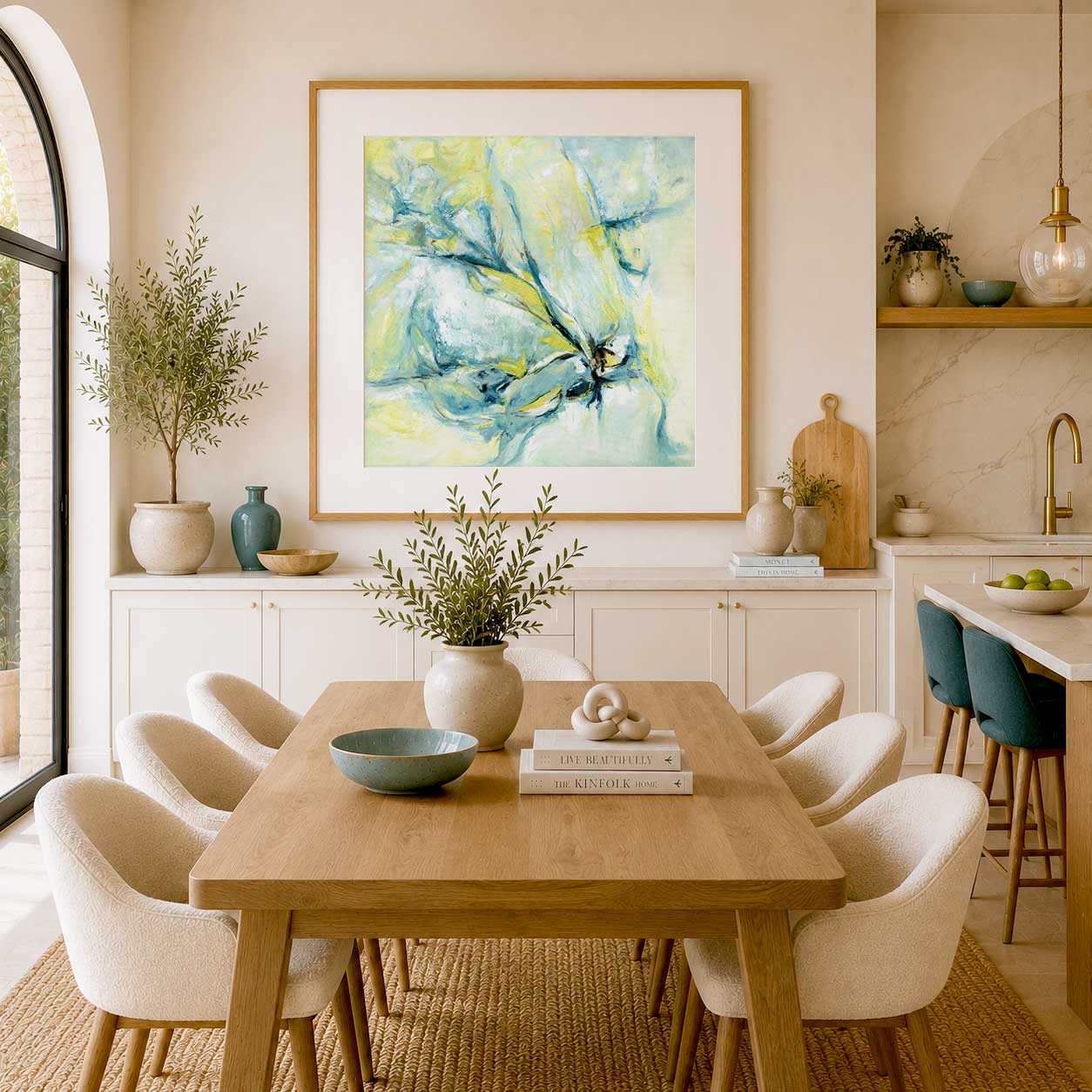 ‘Whispers of Midwinter’ – modern abstract winter print with soft flowing brushstrokes.