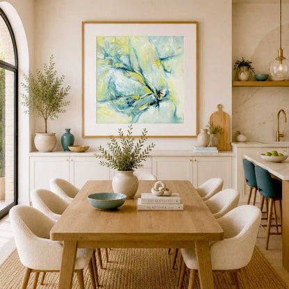 ‘Whispers of Midwinter’ – modern abstract winter print with soft flowing brushstrokes.