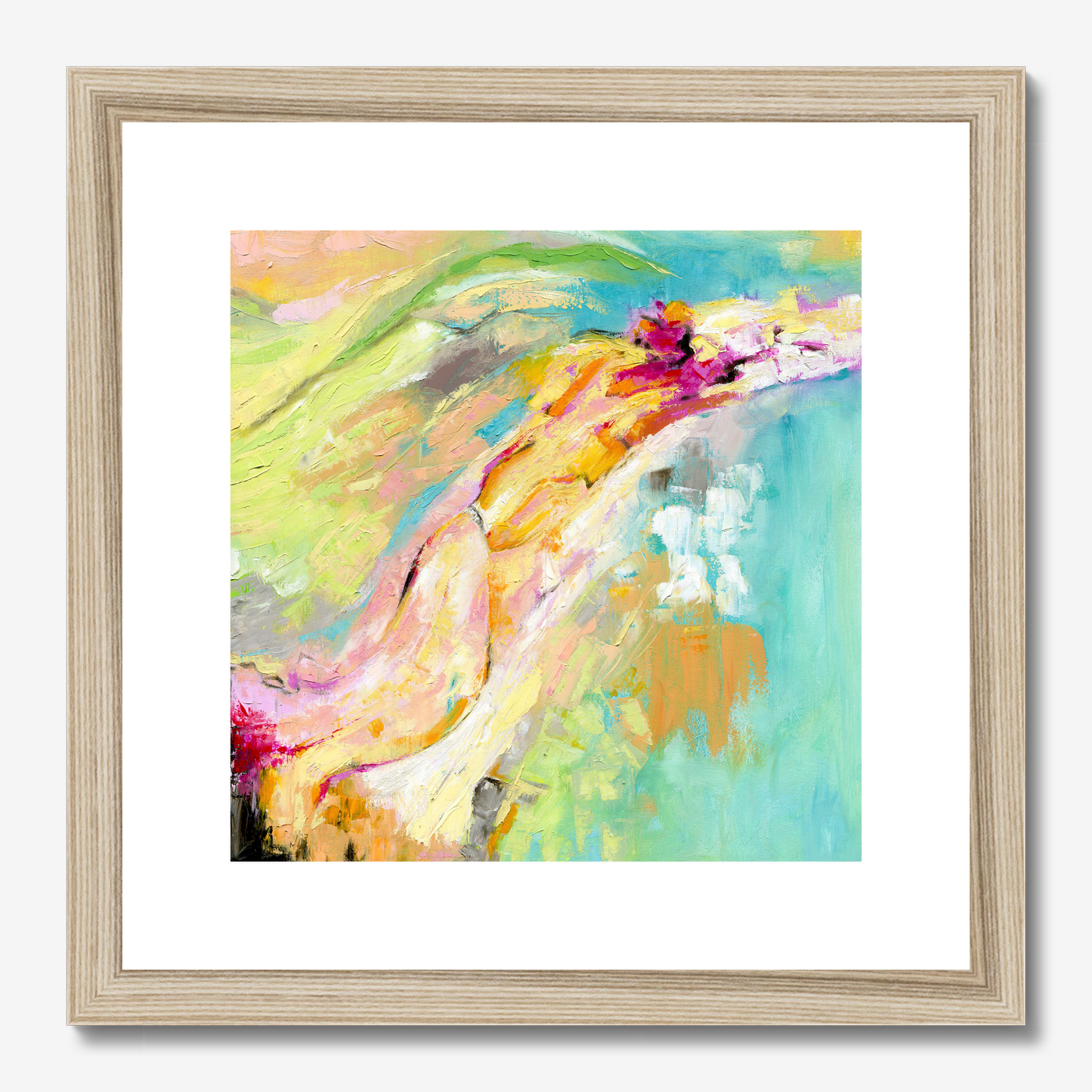 12x12" Endless Summer Art Print by Kate Shephard in a natural wood frame
