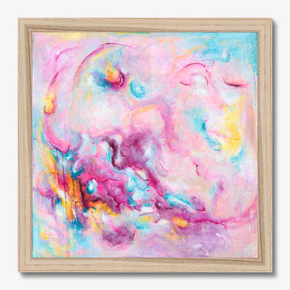 'Joy On Purpose' - A colourful abstract art print in vivid pink and luminous white — modern wall art for home from the Joy by Design collection, by Kate Shephard Art.
