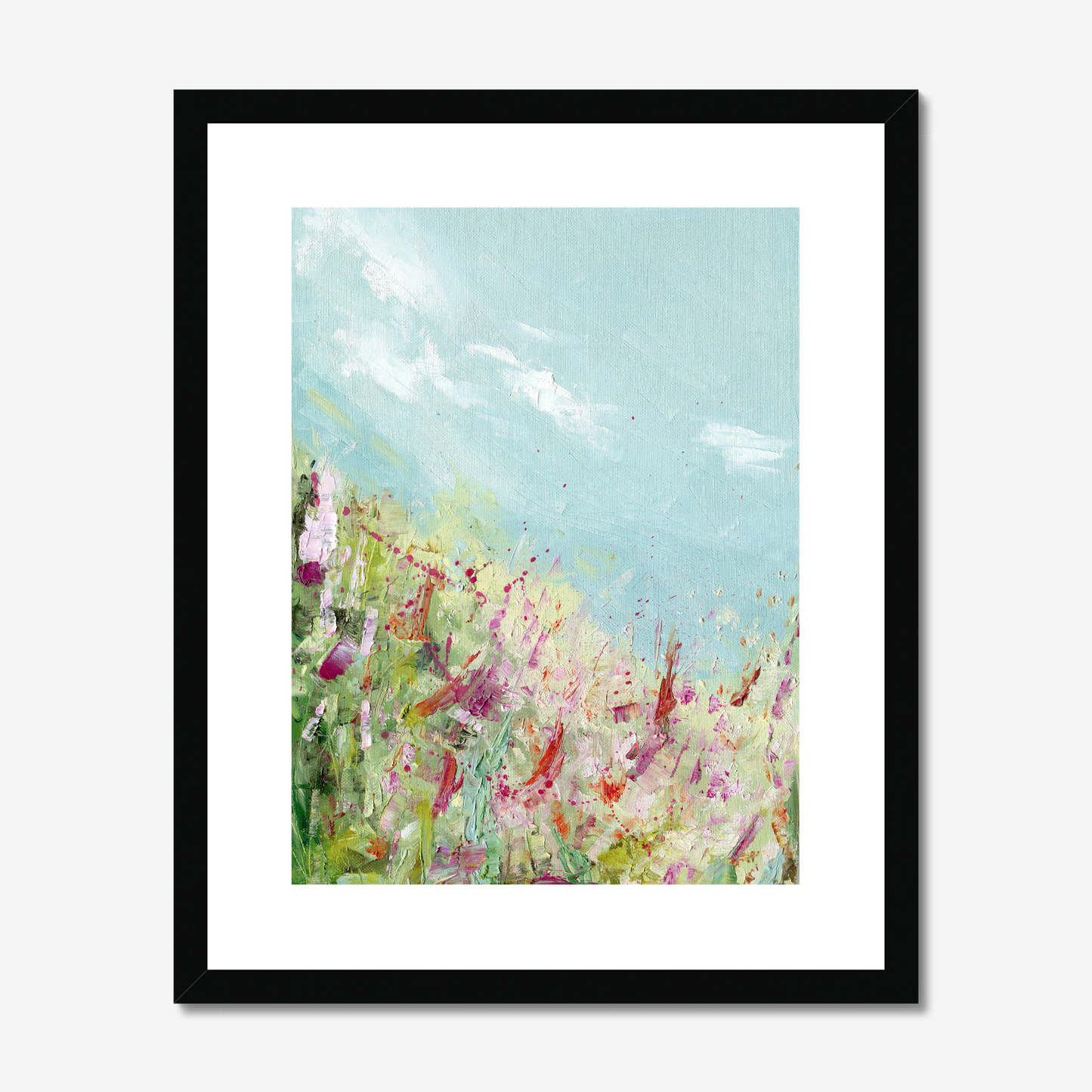 16x20 Colours of the field print by Kate Shephard Art in a black frame
