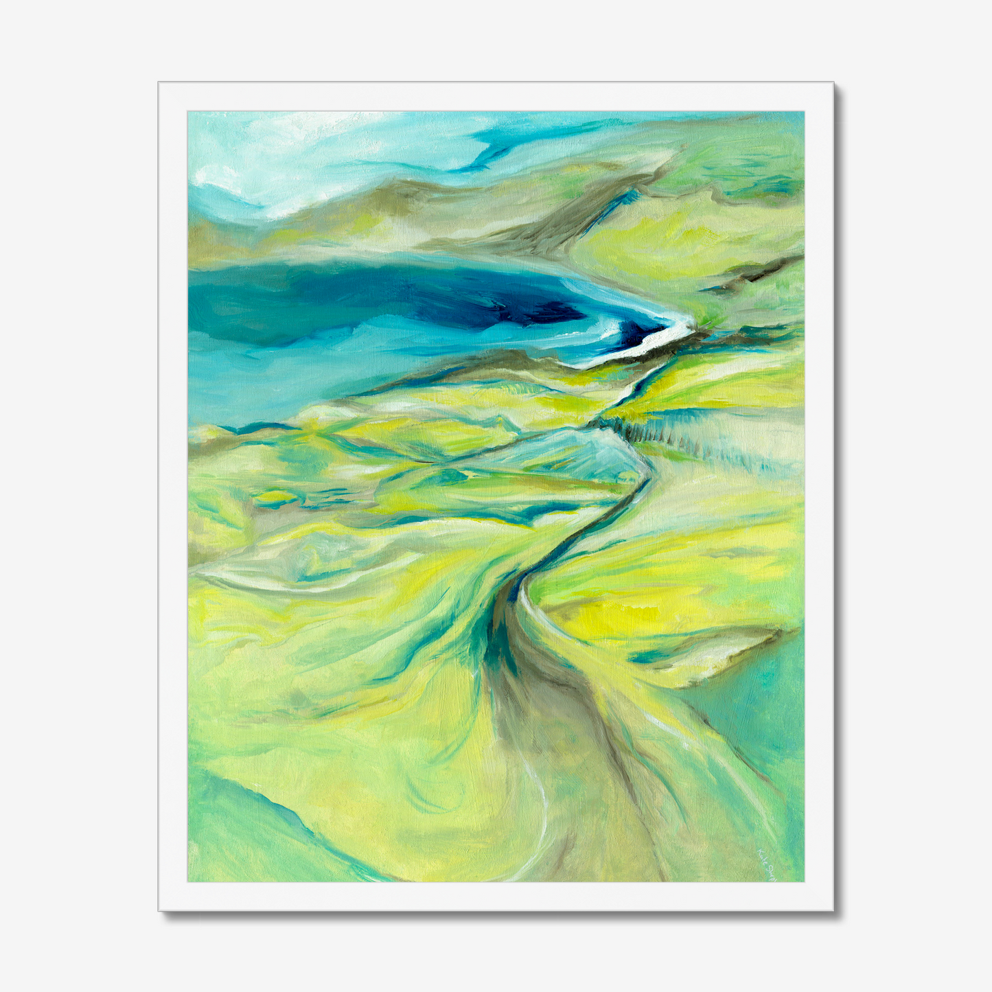 'Along The Worbarrow Path' Dorset South West Path abstract landscape seascape print by Dorset Artist Kate Shephard