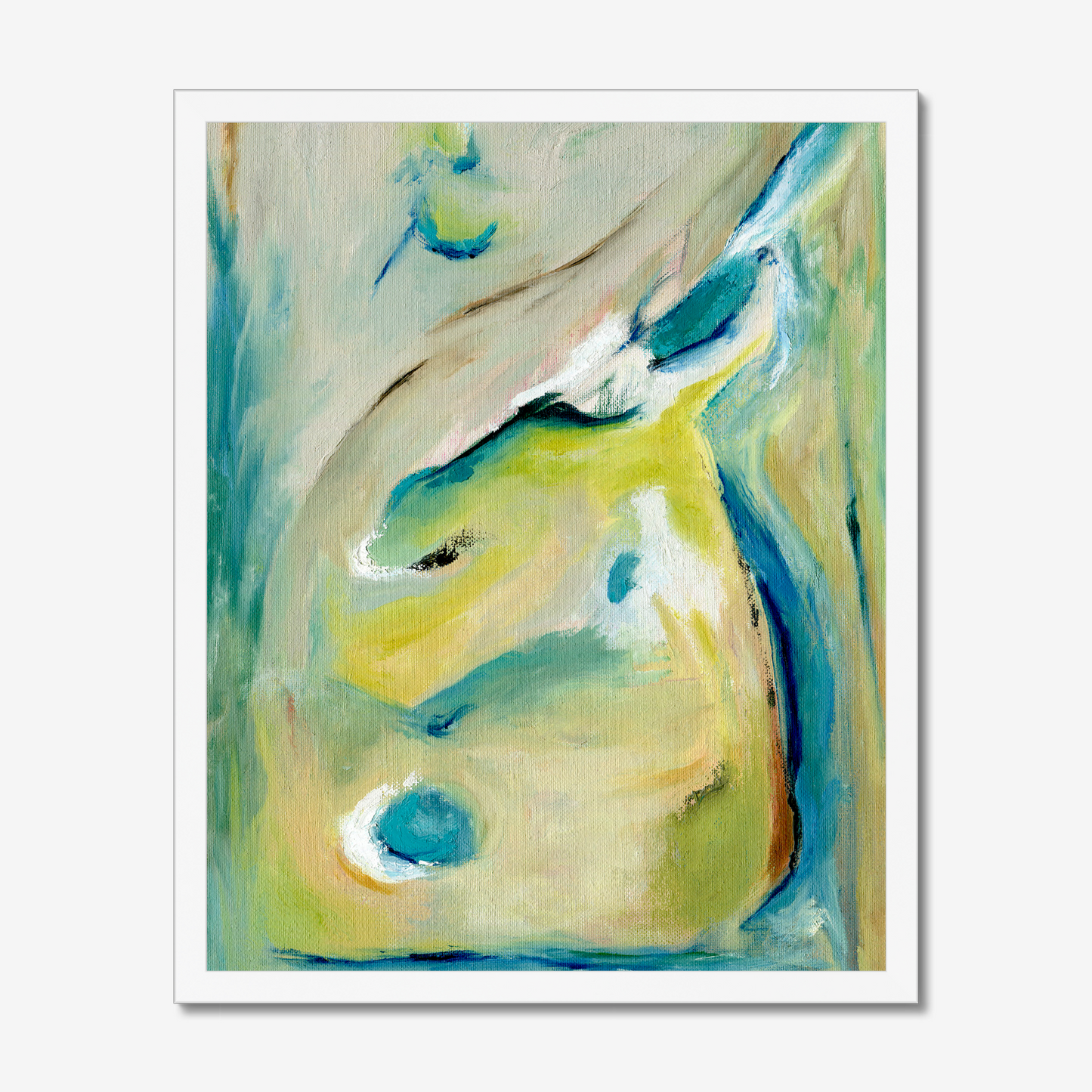 'True Colours' abstract art print inspired by Peacocks and their attitude of authenticity - standing tall and being yourself By Dorset Artist Kate Shephard