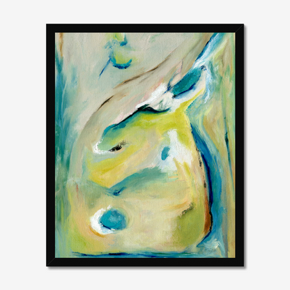 'True Colours' abstract art print inspired by Peacocks and their attitude of authenticity - standing tall and being yourself By Dorset Artist Kate Shephard