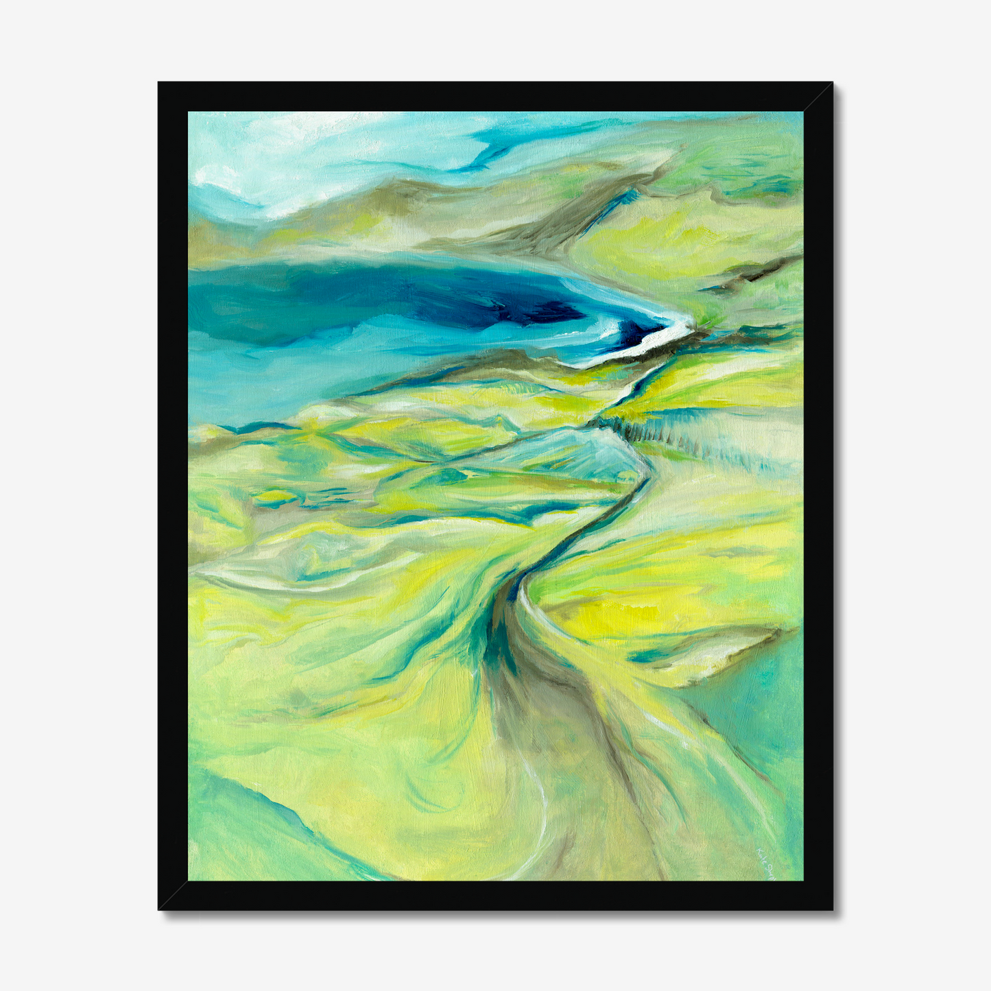'Along The Worbarrow Path' Dorset South West Path abstract landscape seascape print by Dorset Artist Kate Shephard