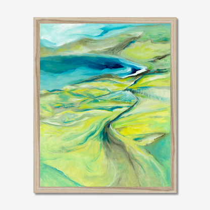 'Along The Worbarrow Path' Dorset South West Path abstract landscape seascape print by Dorset Artist Kate Shephard