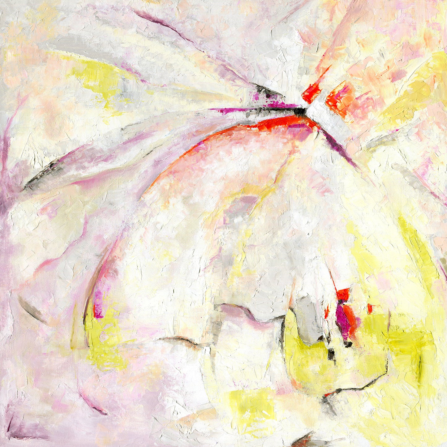 Taking flight colourful Abstract art print about freedom and escape by abstract artist kate shephard